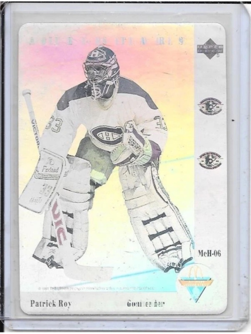 Patrick Roy 1991 Upper Deck McDonald Canadians Hologram Hockey Card